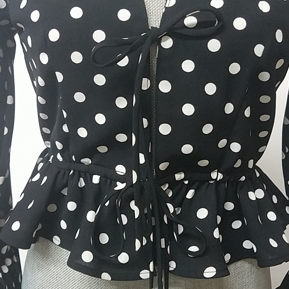 Polkadot peplum blouse - Picture 2 of 8
